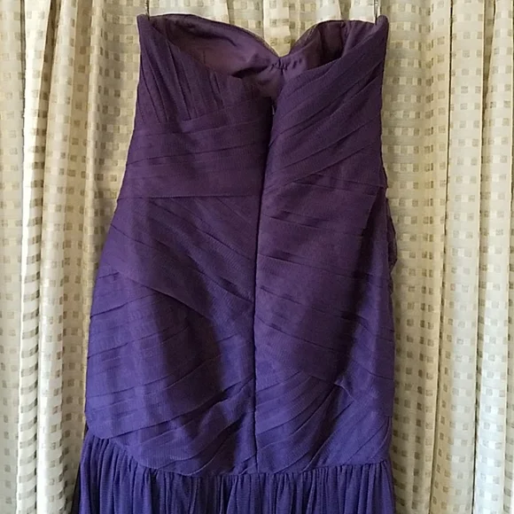 White by Vera Wang Purple Strapless Prom Wedding Gown Size 4 - Picture 4 of 10
